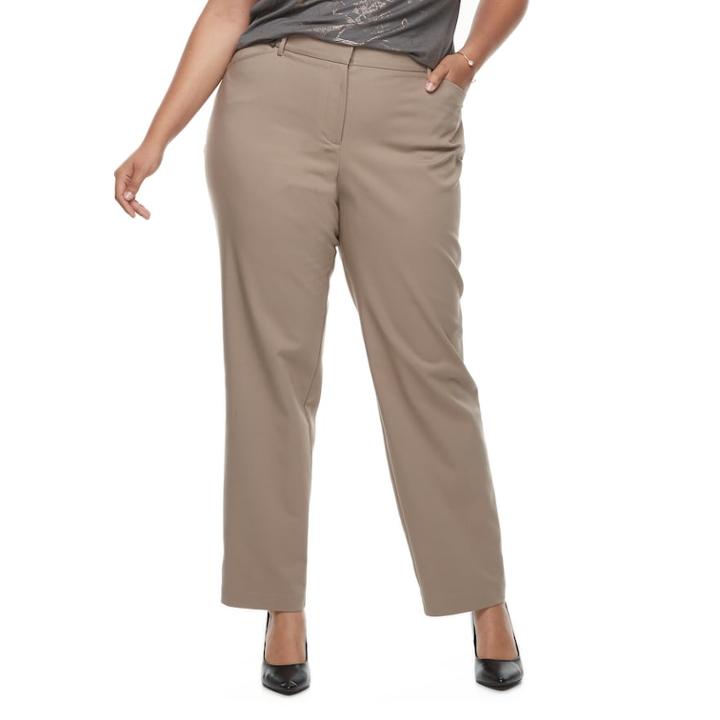 Plus Size Apt. 9&reg; Torie Curvy Straight-leg Pants, Women's, Size: 16 W, Brown Oth