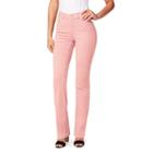 Women's Miracle Jean Dream Slimming Stretch High-rise Straight-leg Jeans, Size: 12, Med Pink