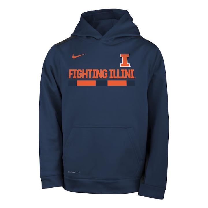 Boys 8-20 Nike Illinois Fighting Illini Therma-fit Hoodie, Size: M 10-12, Blue (navy)