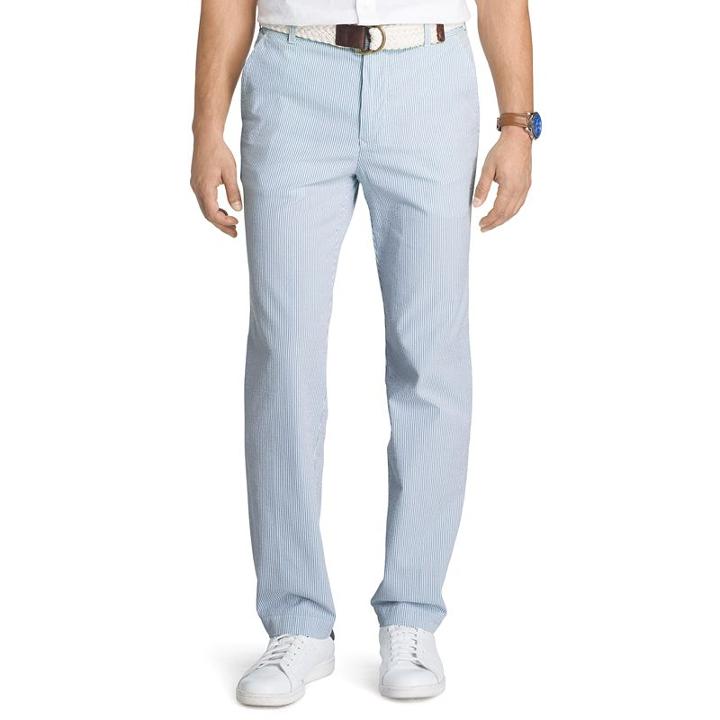 Big & Tall Izod Classic-fit Easy-care Oxford Flat-front Pants, Men's, Size: 46x30, Light Blue
