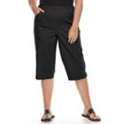 Plus Size Croft & Barrow&reg; Vented Skimmer Capris, Women's, Size: 2 - Regular, Black