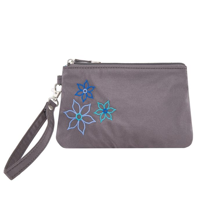 Travelon Rfid Blocking Bouquet Wristlet Pouch, Women's, Grey