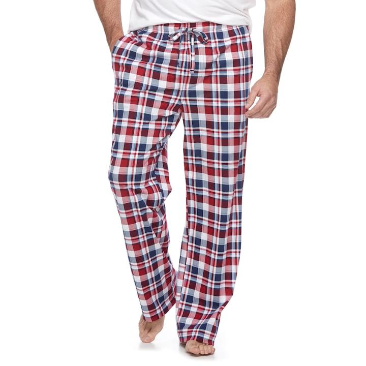 Big & Tall Croft & Barrow&reg; Plaid Lounge Pants, Men's, Size: Xxl Tall, Dark Red
