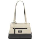 Stone & Co. Donna Colorblock Leather Satchel, White Oth