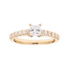 14k Gold 1 Carat T.w. Igl Certified Diamond Princess Cut Engagement Ring, Women's, Size: 8.50, White
