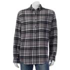Big & Tall Croft & Barrow&reg; Classic-fit Plaid Flannel Button-down Shirt, Men's, Size: Xxl Tall, Dark Grey