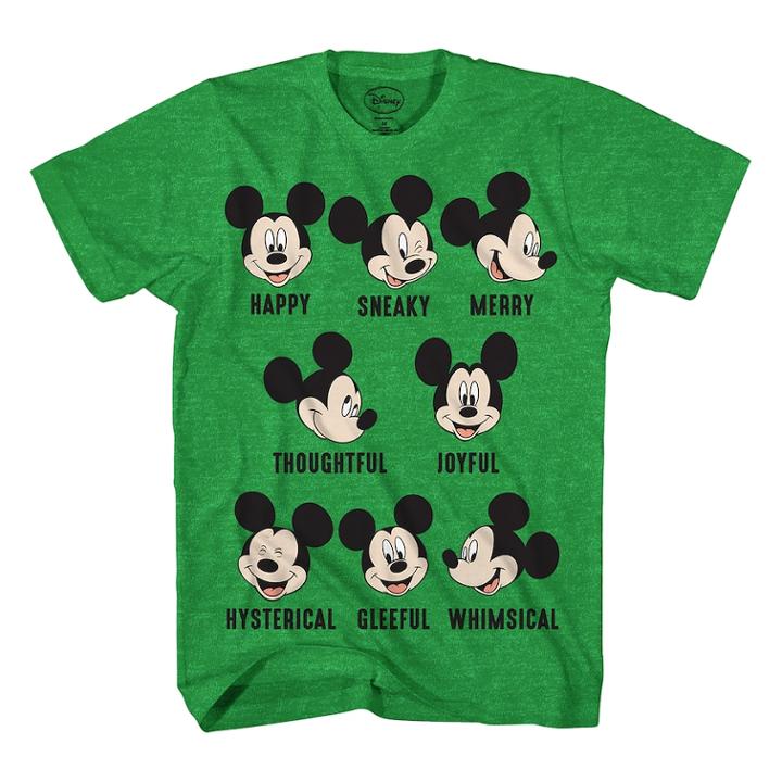 Boys 8-20 Disney Mickey Mouse Expressions Tee, Size: Xl, Brt Green