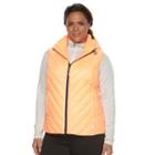 Plus Size Tek Gear&reg; Hooded Puffer Vest, Women's, Size: 2xl, Brt Orange