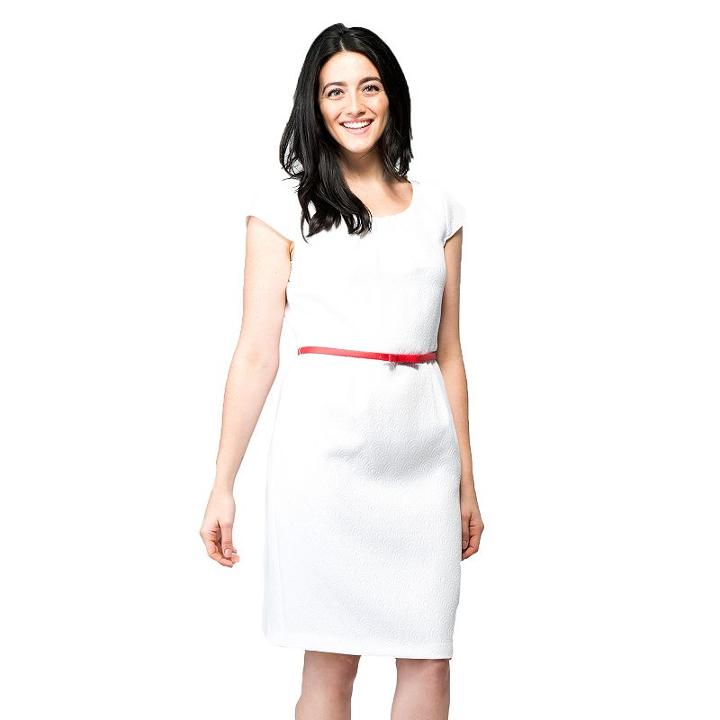 Women's Ile New York Solid A-line Dress, Size: 12, White