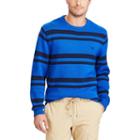 Men's Chaps Classic-fit Striped Crewneck Sweater, Size: Medium, Blue