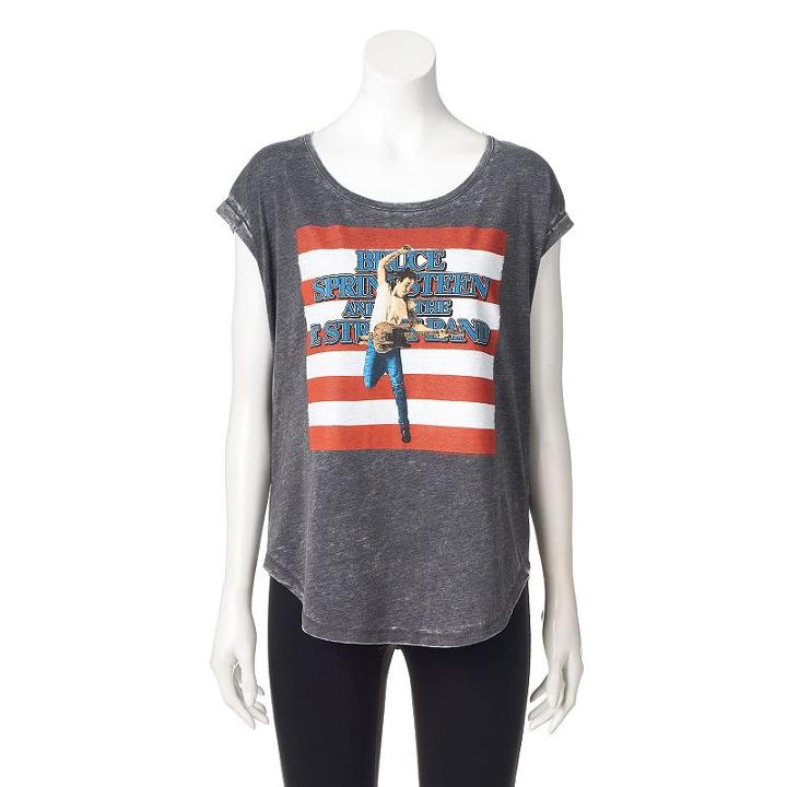 Women's Rock & Republic&reg; Bruce Springsteen And The E Street Band Graphic Tee, Size: Small, Grey (charcoal)