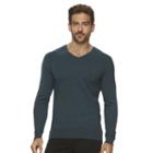 Men's Marc Anthony Slim-fit Solid Cashmere-blend V-neck Sweater, Size: Large, Turquoise/blue (turq/aqua)