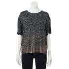 Women's Apt. 9&reg; Marled Ruffle Sleeve Tee, Size: Xl, Black