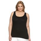 Plus Size Apt. 9&reg; Everyday Scoopneck Tank, Women's, Size: 1xl, Black
