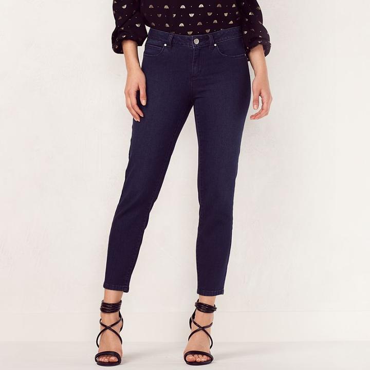 Women's Lc Lauren Conrad Crop Skinny Jeans, Size: 2, Dark Blue