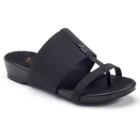 New York Transit Easy One Women's Slide Thong Sandals, Size: Medium (8), Black