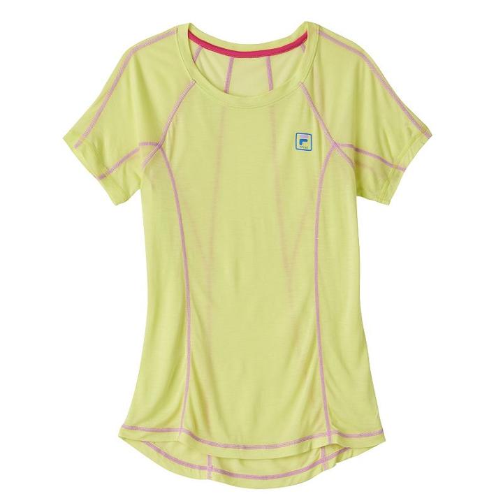 Girls 7-16 Fila Sport&reg; Contrast Stitch Thin Layer Tee, Girl's, Size: M(10-12), Med Yellow