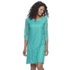 Women's Dana Buchman Lace Trapeze Dress, Size: Xl, Turquoise/blue (turq/aqua)