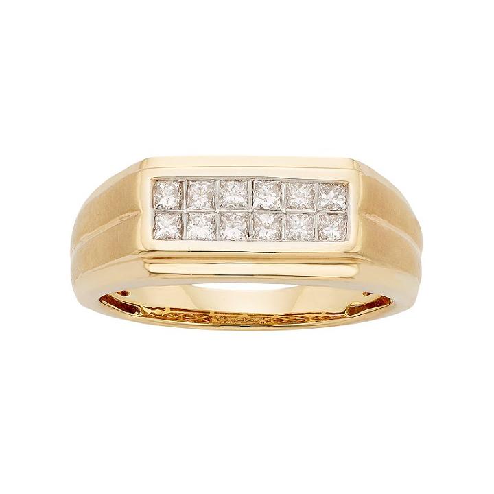 Men's 14k Gold Igl Certified 1/2 Carat T.w. Diamond Wedding Band, Size: 13, White