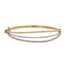 Everlasting Gold Tri-tone 10k Gold Twist Bangle Bracelet, Women's