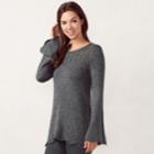 Women's Lc Lauren Conrad Pointelle Crewneck Sweater, Size: Xxl, Med Grey