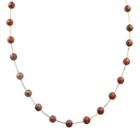 14k Gold Dyed Freshwater Cultured Pearl Station Necklace, Women's, Red