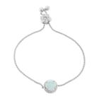 Simply Vera Vera Wang Sterling Silver Lab-created Opal & Diamond Accent Bolo Bracelet, Women's, Size: 9, White