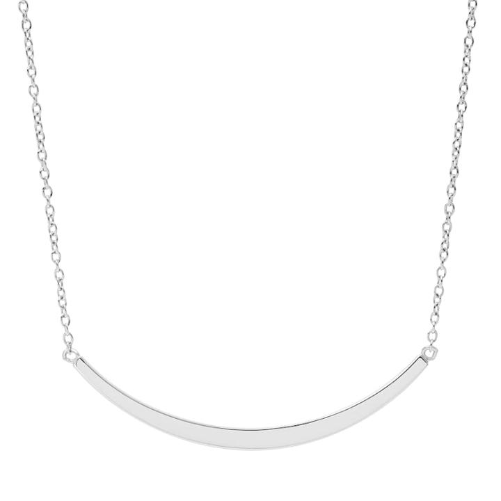 Sterling Silver Curved Bar Necklace, Women's, Size: 18, Grey