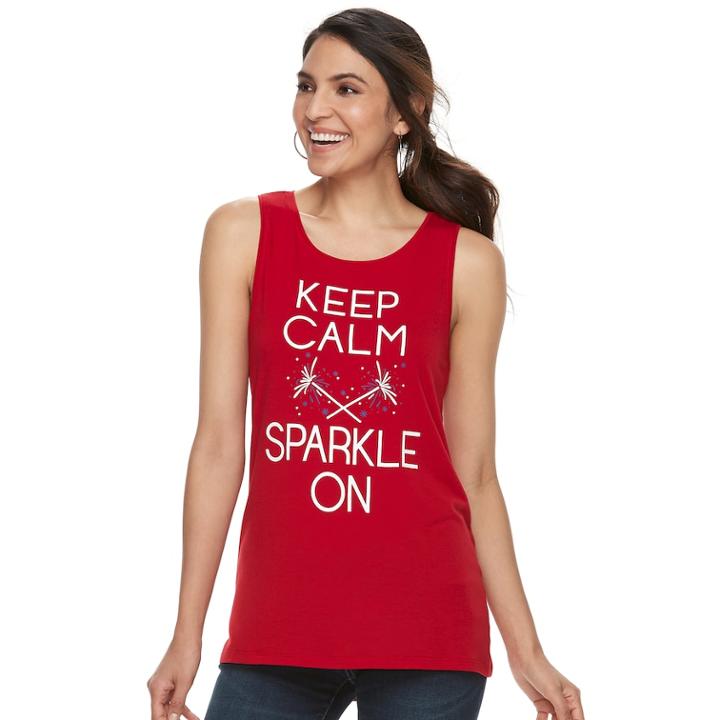 Women's Apt. 9® Graphic Tank, Size: Small, Red