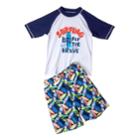Boys 4-7 I-extreme Raglan Rash Guard & Swim Trunks Set, Size: 4, Blue (navy)