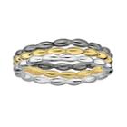 Stacks And Stones 18k Gold Over Silver, Sterling Silver And Ruthenium Over Silver Stack Ring Set, Women's, Size: 7, Yellow
