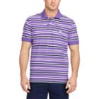 Men's Chaps Classic-fit Striped Stretch Pique Polo, Size: Small, Purple