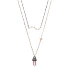 Two Tone Constellation & Pink Prism Layered Necklace, Women's, Gold