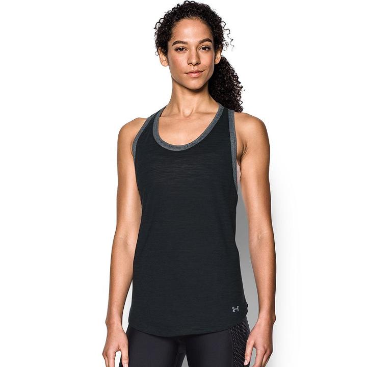 Women's Under Armour Favorite Mesh Tank, Size: Large, Black