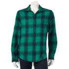 Big & Tall Urban Pipeline&reg; Plaid Flannel Button-down Shirt, Men's, Size: Xl Tall, Med Green