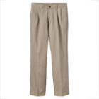Boys 8-20 Chaps School Uniform Pleated Twill Pants, Boy's, Size: 16, Beig/green (beig/khaki)