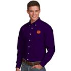 Men's Antigua Clemson Tigers Dynasty Button Down Shirt, Size: Small, Purple