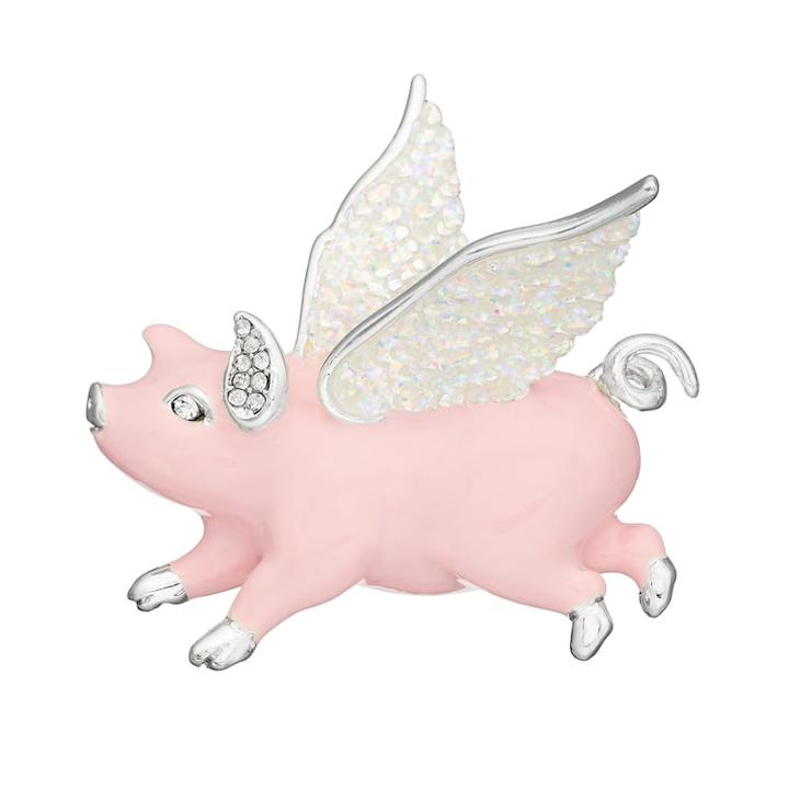 Napier Flying Pig Pin, Women's, Pink