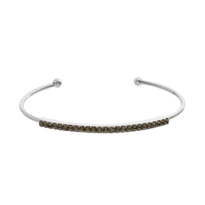 Gray Pave Cuff Bracelet, Women's, Grey