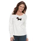Women's Croft & Barrow&reg; Holiday V-neck Tee, Size: Medium, White