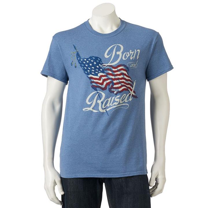 Men's Born & Raised Tee, Size: Xl, Med Blue
