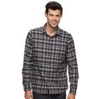 Men's Apt. 9&reg; Modern-fit Plaid Brushed Flannel Button-down Shirt, Size: Medium, Red