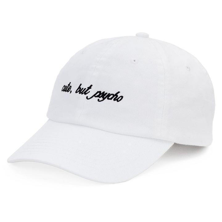 Women's So&reg; Cute, But Psycho Denim Baseball Cap, White