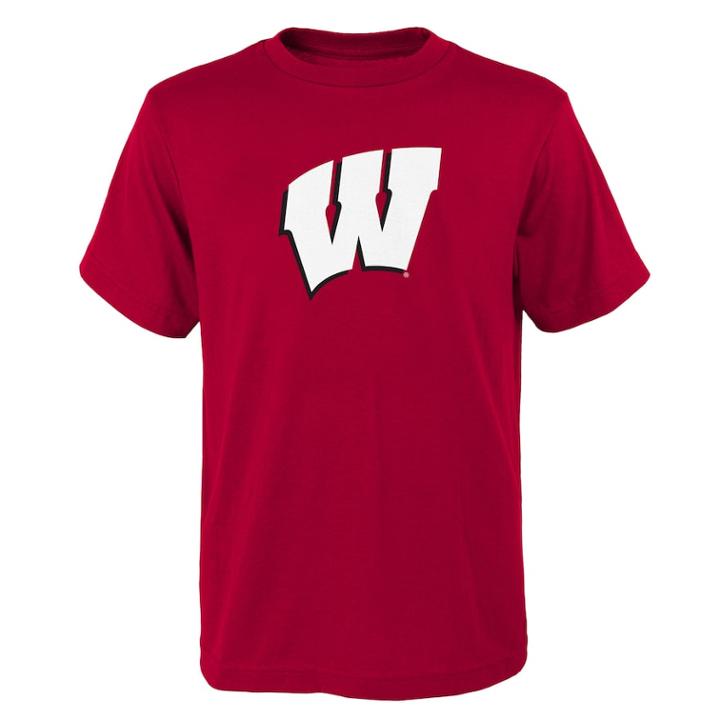 Boys 4-18 Wisconsin Badgers Primary Logo Tee, Size: 12-14, Dark Red