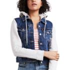 Women's Levi's Hooded Mixed-media Trucker Jacket, Size: Medium, Med Blue