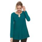 Petite Dana Buchman Ribbed Tunic Sweater, Women's, Size: Medium, Green