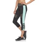 Women's Fila Sport&reg; Lattice Midrise Capri Leggings, Size: Large, Black