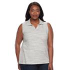 Plus Size Croft & Barrow&reg; Johnny Collar Tank, Women's, Size: 1xl, Grey (charcoal)