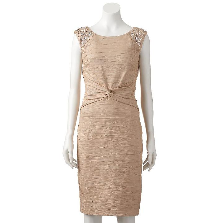 Women's Jessica Howard Embellished Knot-front Dress, Size: 14, Gold