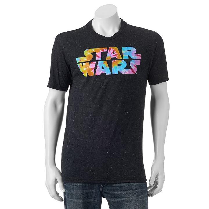 Men's Star Wars Tie-dye Logo Tee, Size: Xxl, Black